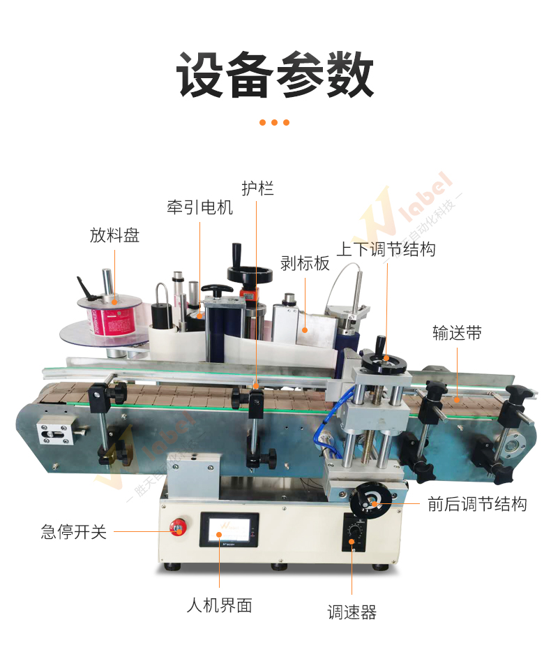 桌面式立式定位圓瓶貼標機細節圖